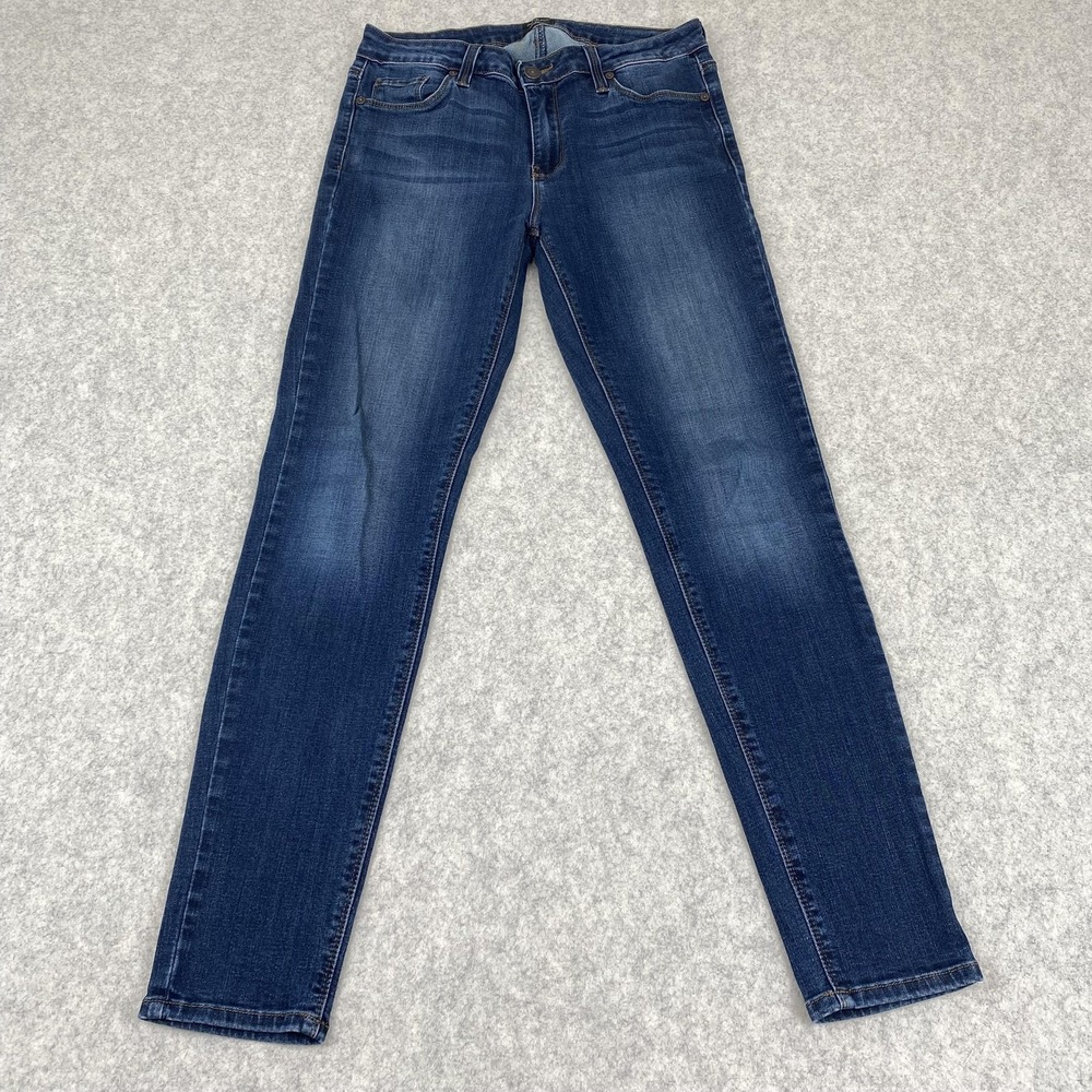 Just Black Jeans Womens 28 Blue Mid Rise Skinny Stretch Denim 29x27 Made in USA